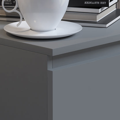 Carlton 2 Drawer Bedside Nightstand - Matt Dark Grey