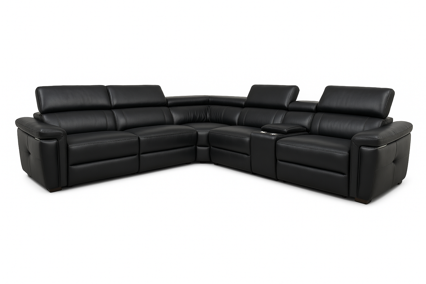 Somerville Electric Recliner Sofa – Black Large Corner