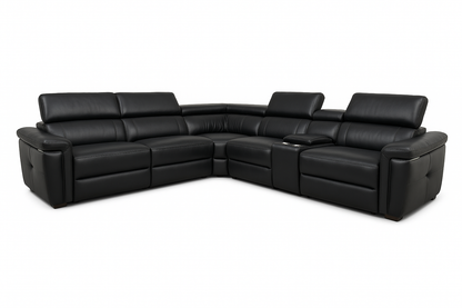 Somerville Electric Recliner Sofa – Black Large Corner