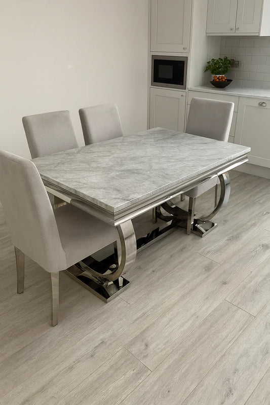 Chelsea 1.5/1.8/2m Dining Table Silver/Gold