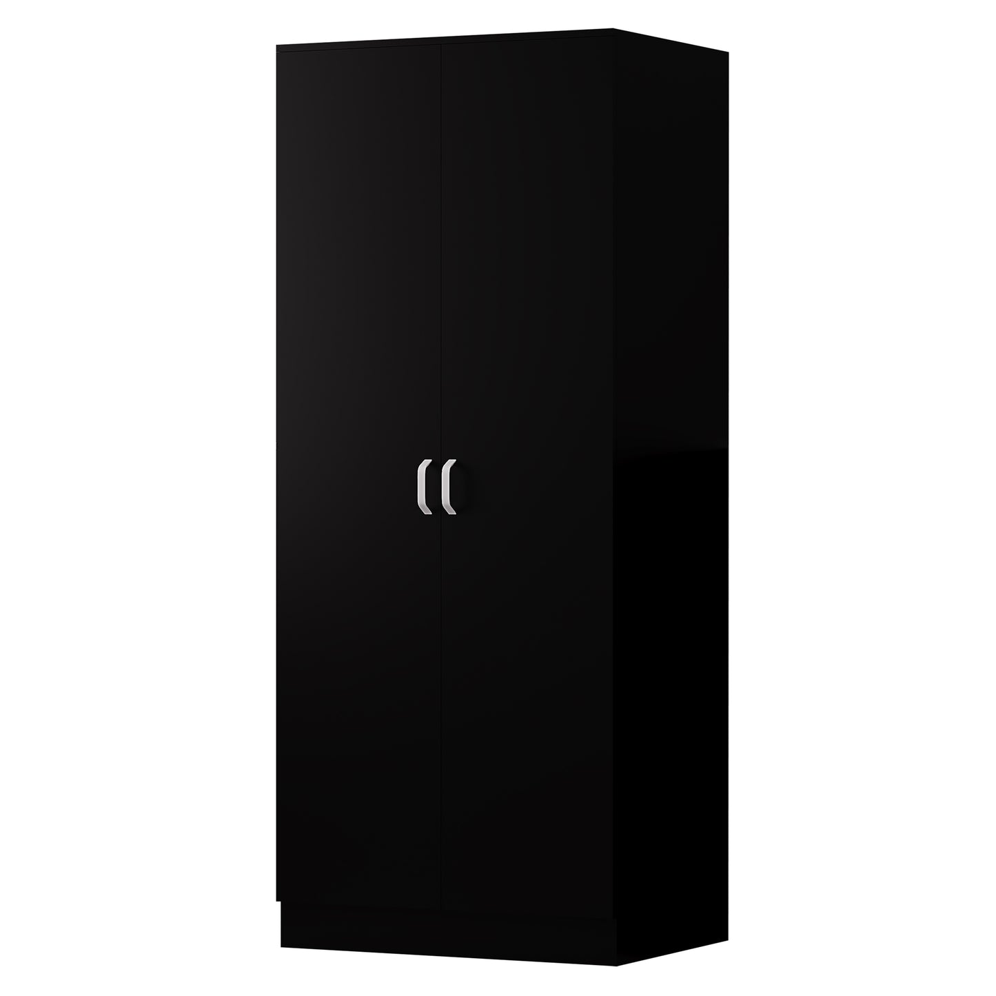 Tunis 3 Piece Bedroom Furniture Set - Matt Black - Wardrobe + Chest + Bedside