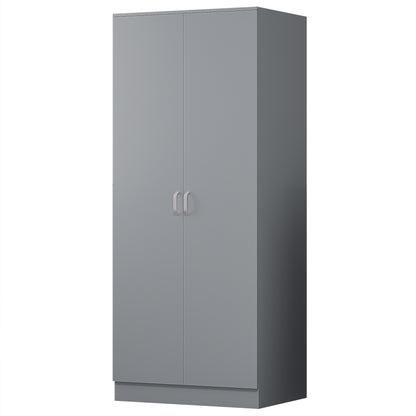 Tunis 3 Piece Bedroom Furniture Set - Matt Grey - Wardrobe + Chest + Bedside