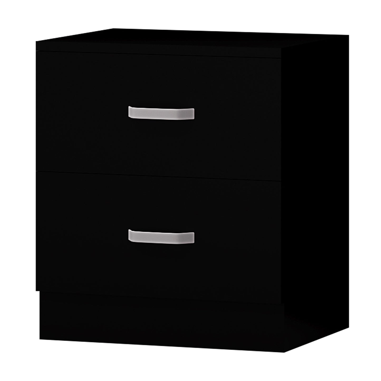 Tunis 3 Piece Bedroom Furniture Set - Matt Black - Wardrobe + Chest + Bedside