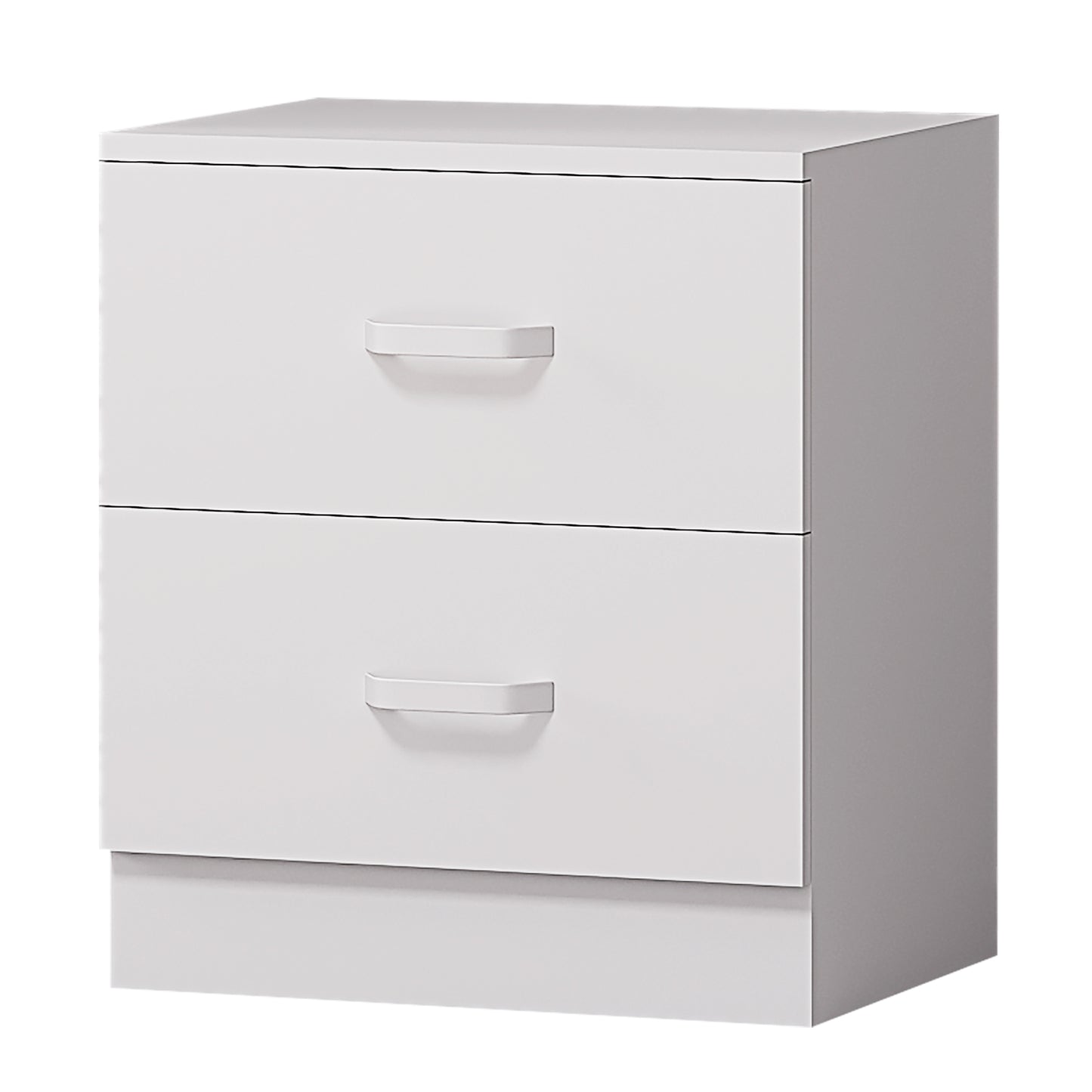 Tunis 3 Piece Bedroom Furniture Set - Matt White - Wardrobe + Chest + Bedside