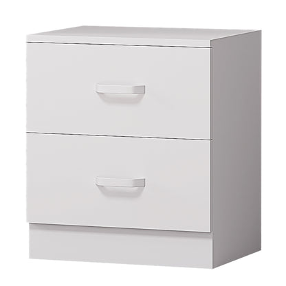 Tunis 3 Piece Bedroom Furniture Set - Matt White - Wardrobe + Chest + Bedside