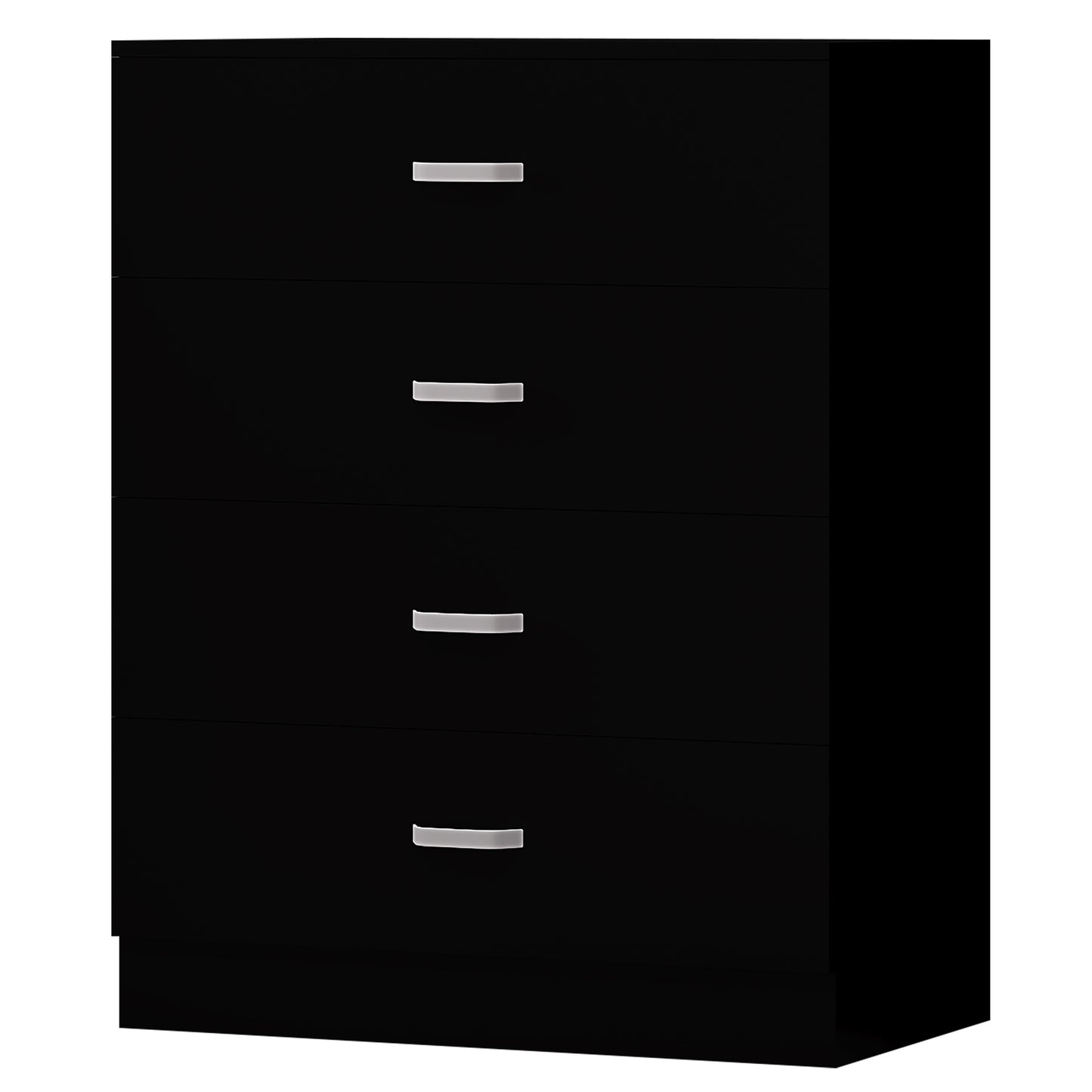 Tunis 3 Piece Bedroom Furniture Set - Matt Black - Wardrobe + Chest + Bedside