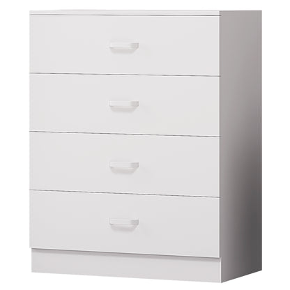Tunis 3 Piece Bedroom Furniture Set - Matt White - Wardrobe + Chest + Bedside