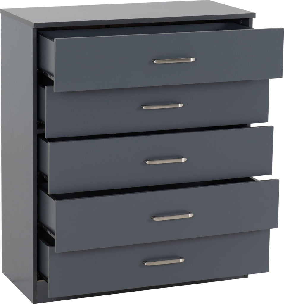 Dakota 5 Drawer Chest – Multiple Finishes
