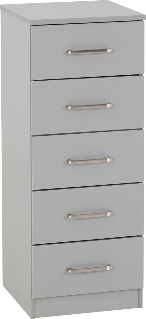 Dakota 5 Drawer Narrow Chest – Multiple Finishes