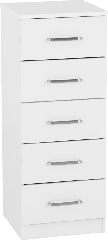 Dakota 5 Drawer Narrow Chest – Multiple Finishes