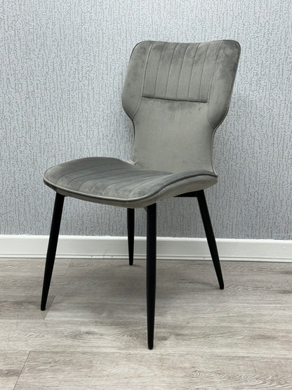 Windsor Velvet Dining Chair Black/Grey/Mink