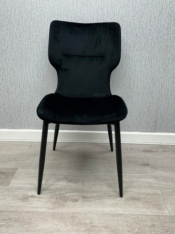 Windsor Velvet Dining Chair Black/Grey/Mink