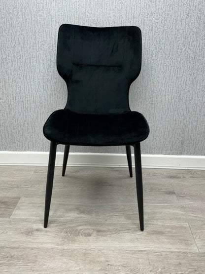 Windsor Velvet Dining Chair Black/Grey/Mink