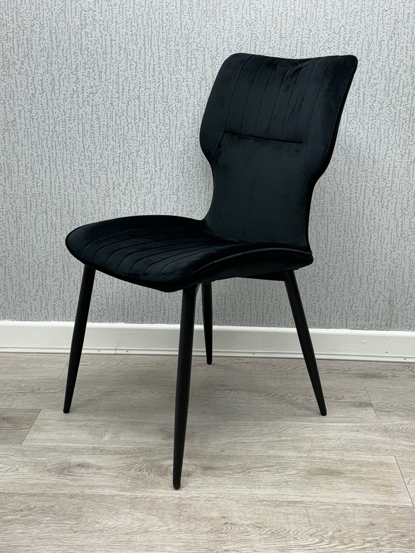 Windsor Velvet Dining Chair Black/Grey/Mink