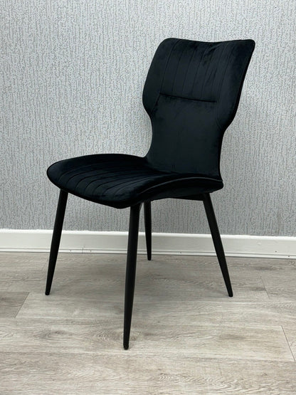 Windsor Velvet Dining Chair Black/Grey/Mink