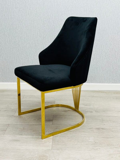 Lasco Gold Dining Chair Green/Black/Cream