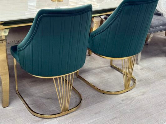 Lasco Gold Dining Chair Green/Black/Cream