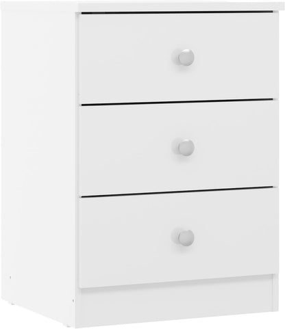 Denver 3 Drawer Bedside – White Gloss & Grey Gloss