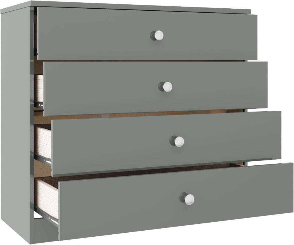 Denver 4 Drawer Chest – Multiple Gloss Finishes