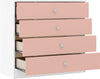 4 Drawer / White/Pink Gloss