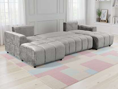 Shanghai Luxury Grey U Shape Corner Sofabed