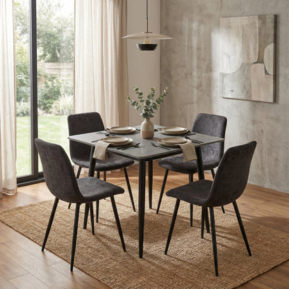 Nova Grey Square Dining Set with 4 Evie Grey Chairs