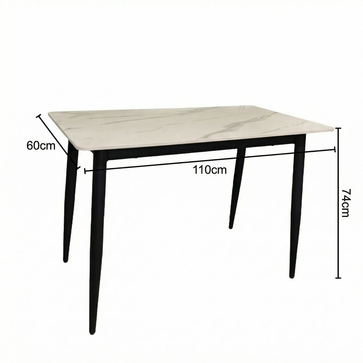 Nova Cream Dining Set with 4 Esme Dark Brown Chairs