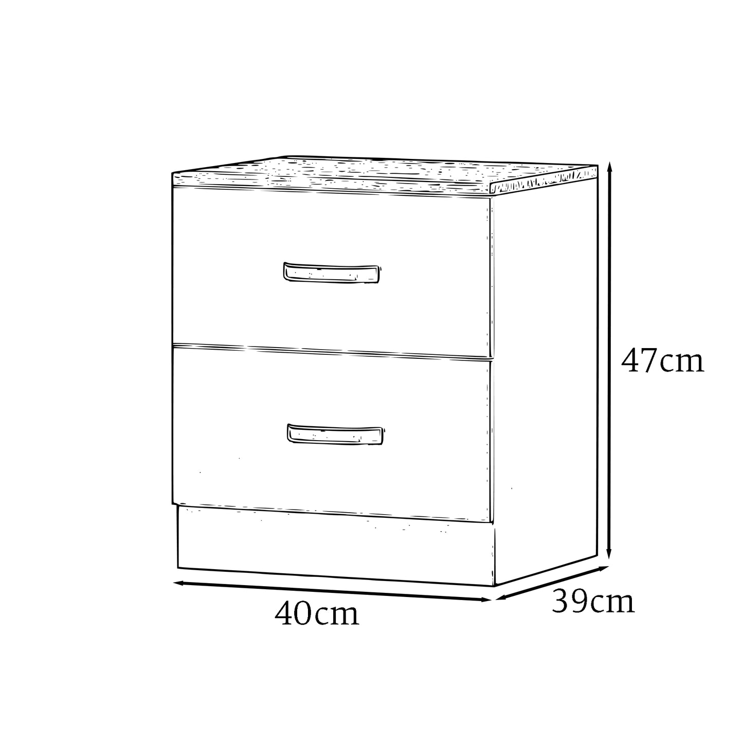 Tunis 3 Piece Bedroom Furniture Set - Matt White - Wardrobe + Chest + Bedside