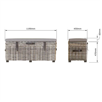 Maya Handmade Kubu Rattan Storage Bench