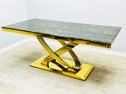 Elina Marble Coffee Table Grey/Cream & Gold/Black & Gold