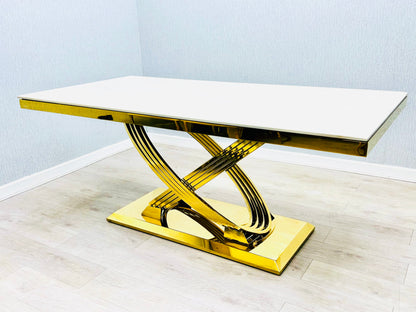 Elina Marble Coffee Table Grey/Cream & Gold/Black & Gold