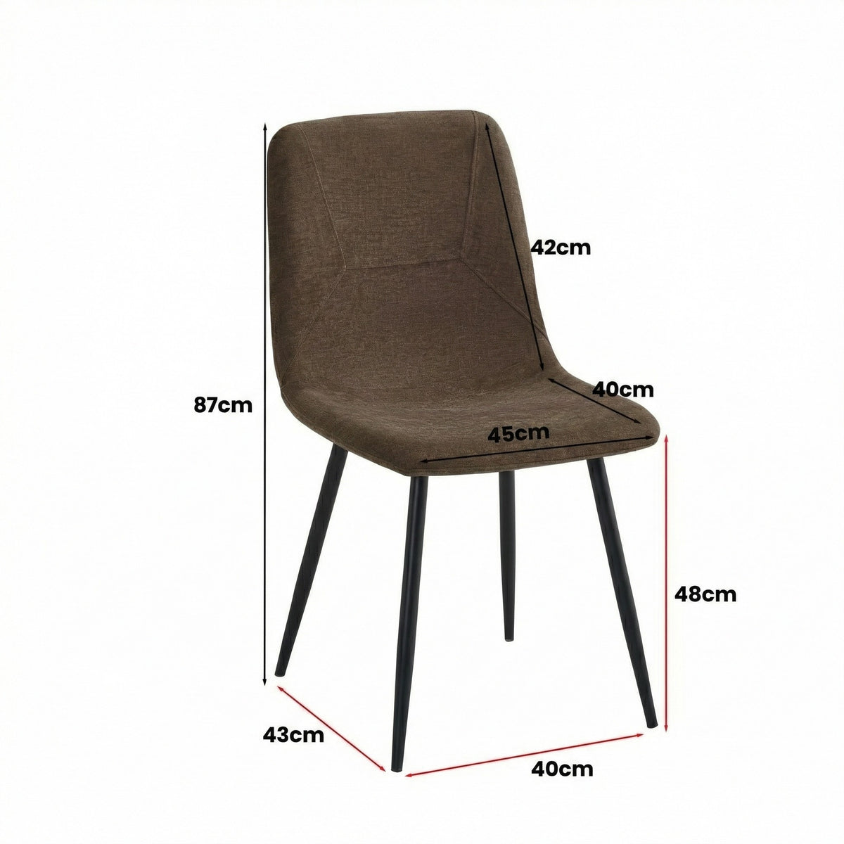 Nova Cream Square Dining Set with 2 Esme Dark Brown Chairs