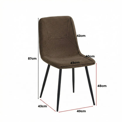 Nova Cream Square Dining Set with 4 Esme Dark Brown Chairs