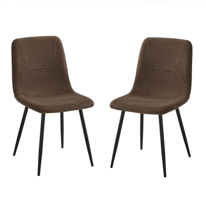 Nova Cream Square Dining Set with 2 Esme Dark Brown Chairs