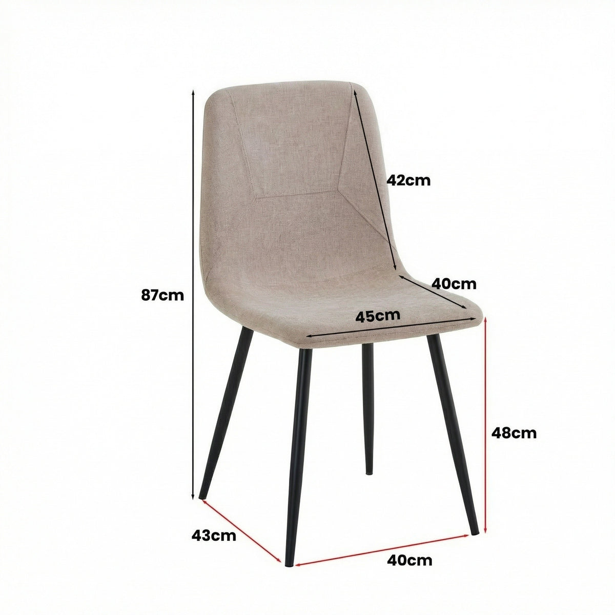 Nova Cream Square Dining Set with 2 Esme Light Brown Chairs