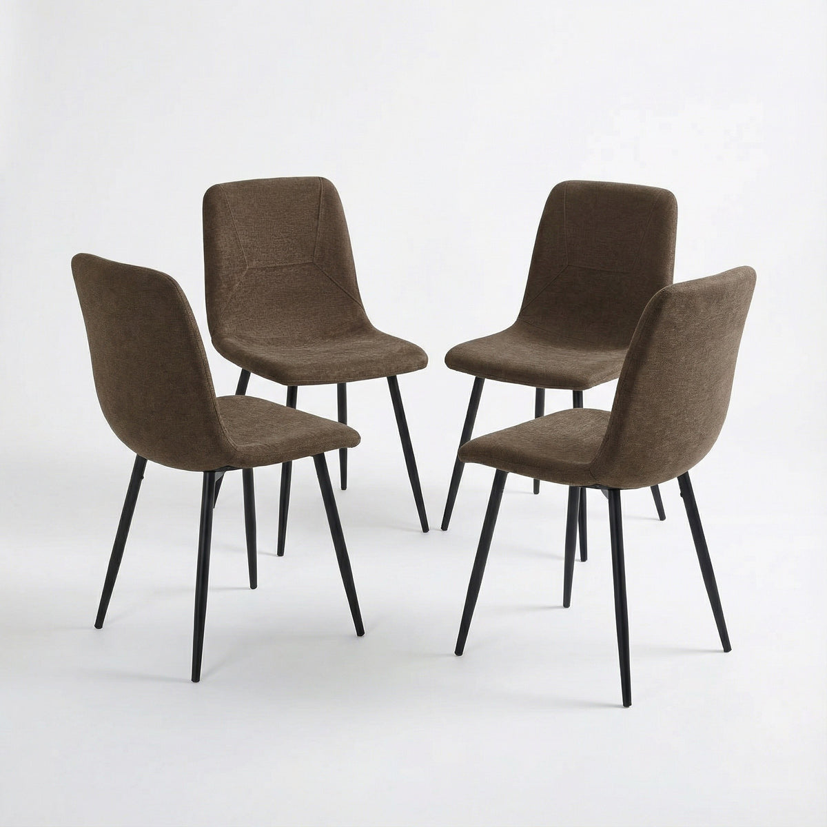 Nova Cream Dining Set with 4 Esme Dark Brown Chairs