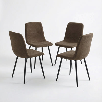 Nova Cream Dining Set with 4 Esme Dark Brown Chairs