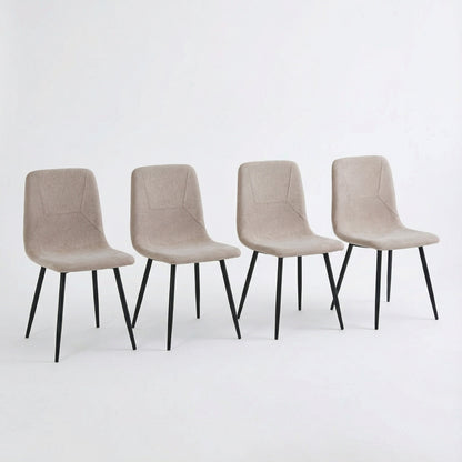Nova Cream Square Dining Set with 4 Esme Light Brown Chairs