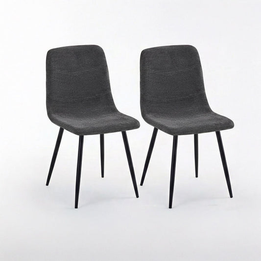 Evie Pack of 2 Grey Fabric Dining Chairs