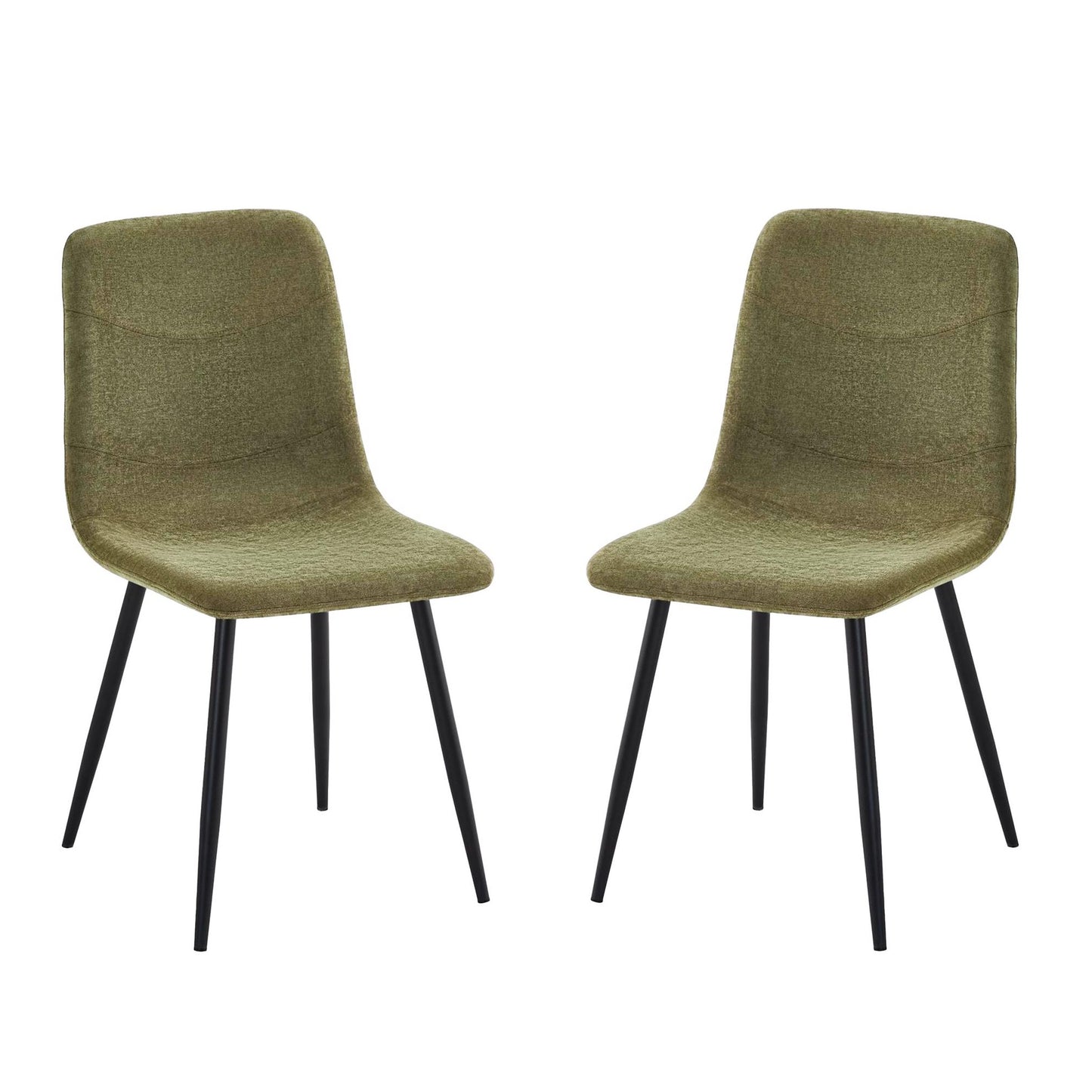Evie Pack of 2 Light Green Fabric Dining Chairs