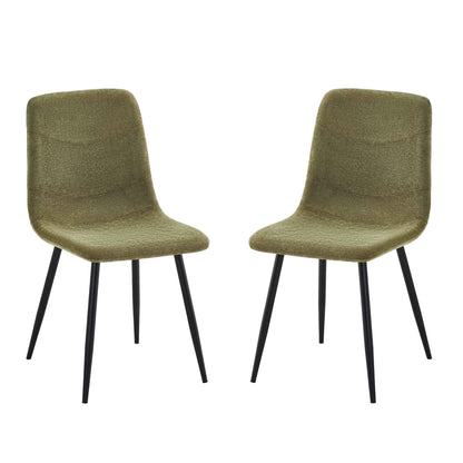 Evie Pack of 2 Light Green Fabric Dining Chairs