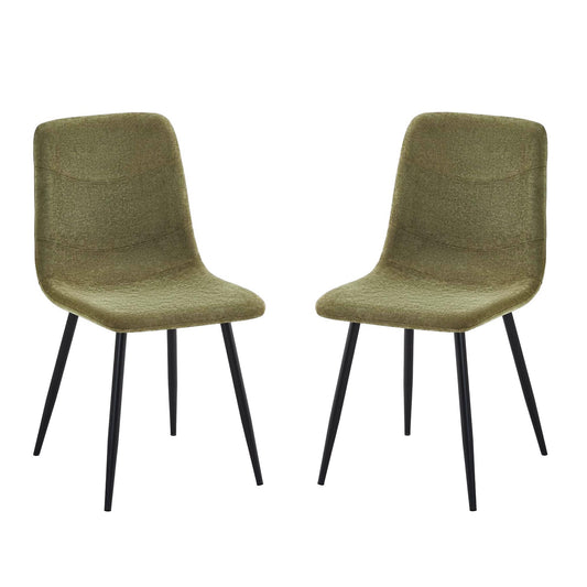 Evie Pack of 2 Light Green Fabric Dining Chairs