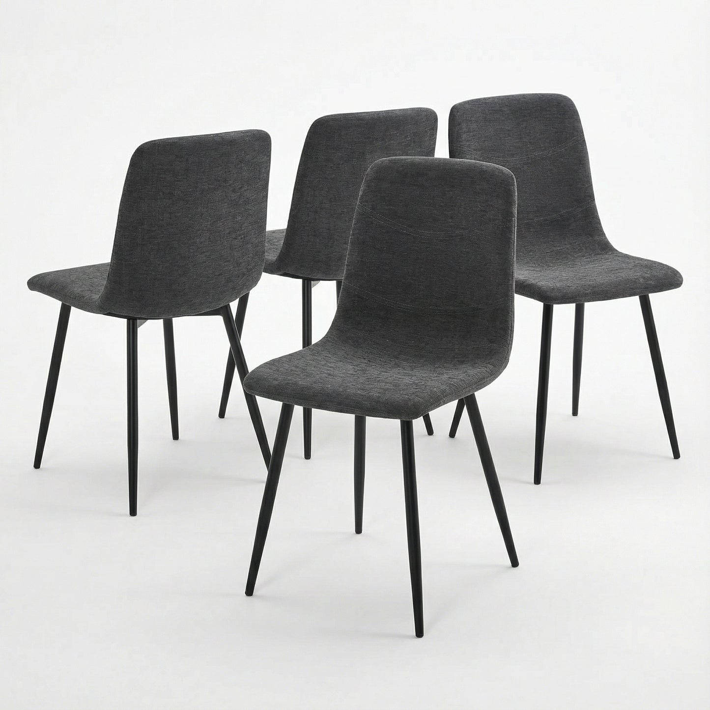 Nova Grey Square Dining Set with 4 Evie Grey Chairs