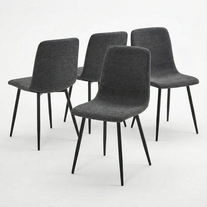 Nova Grey Square Dining Set with 4 Evie Grey Chairs