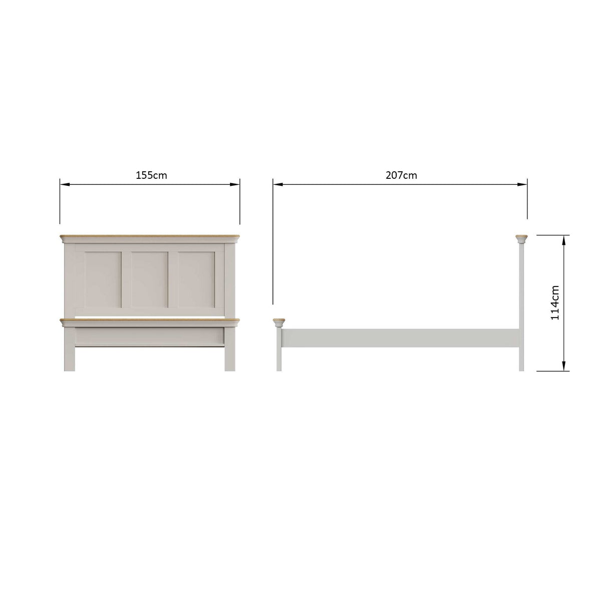 Faire 4ft6 Double Shaker Panel Bed in Dove Grey