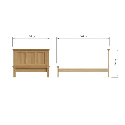 Faire 4ft6 Double Shaker Panel Bed in Natural Oak