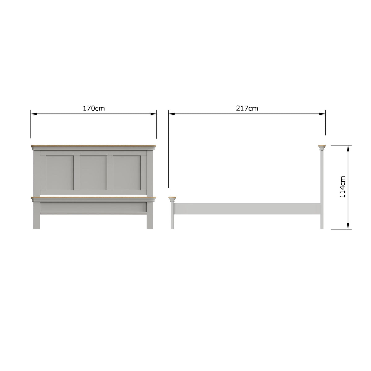 Faire 5ft Kingsize Shaker Panel Bed in Dove Grey