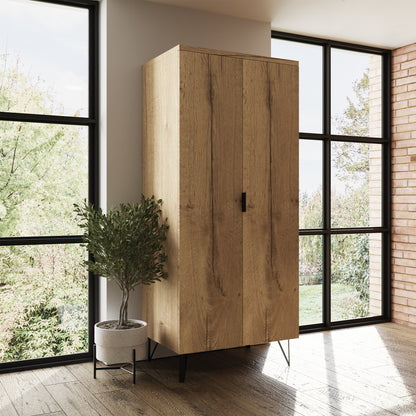 Fisso 2 Door Wardrobe Cracked Oak - Quick Click & Cam Assembly