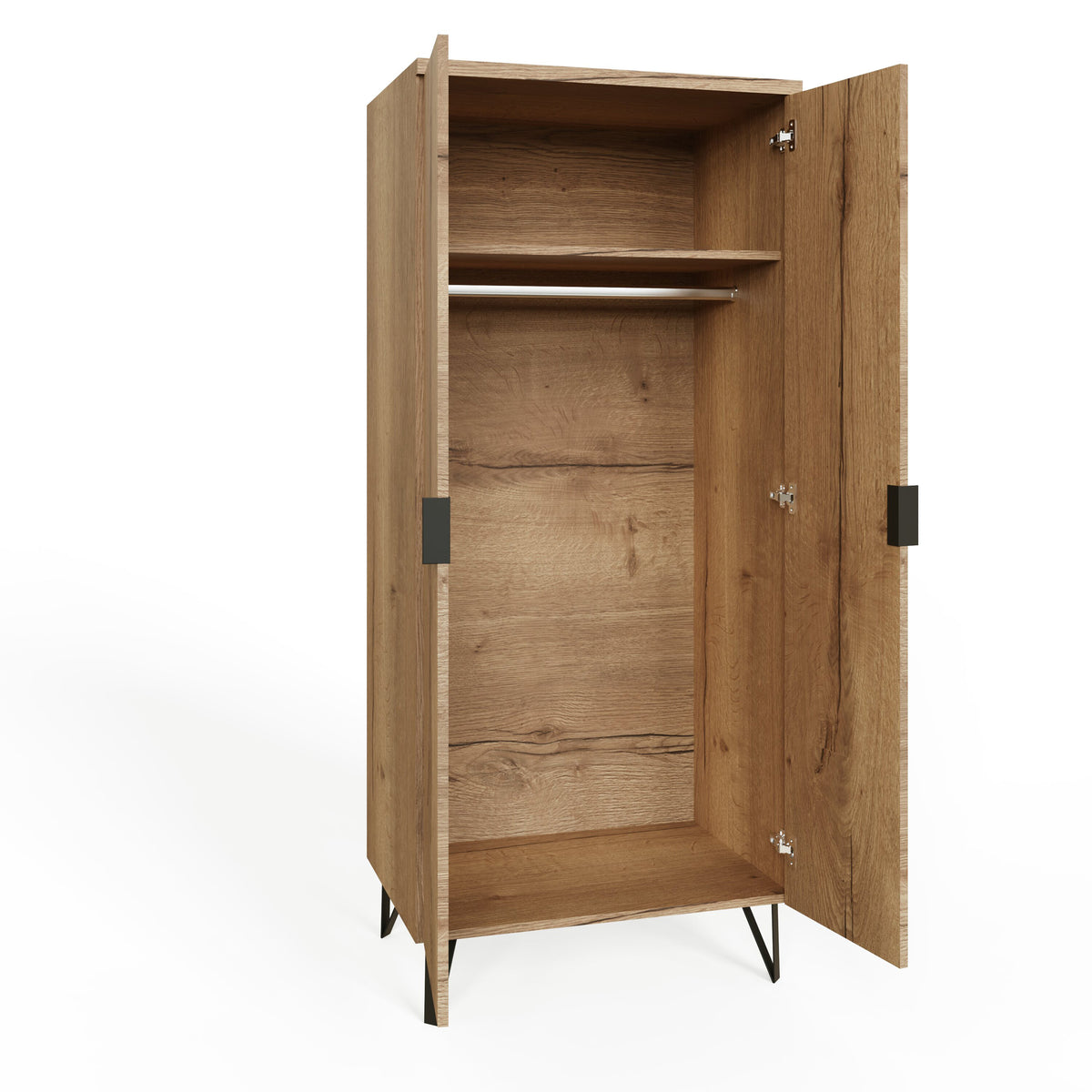Fisso 2 Door Wardrobe Cracked Oak - Quick Click & Cam Assembly