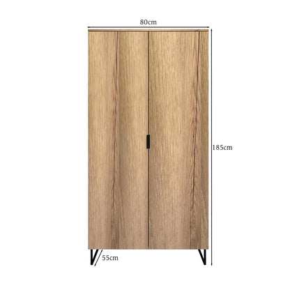 Fisso 2 Door Wardrobe Cracked Oak - Quick Click & Cam Assembly